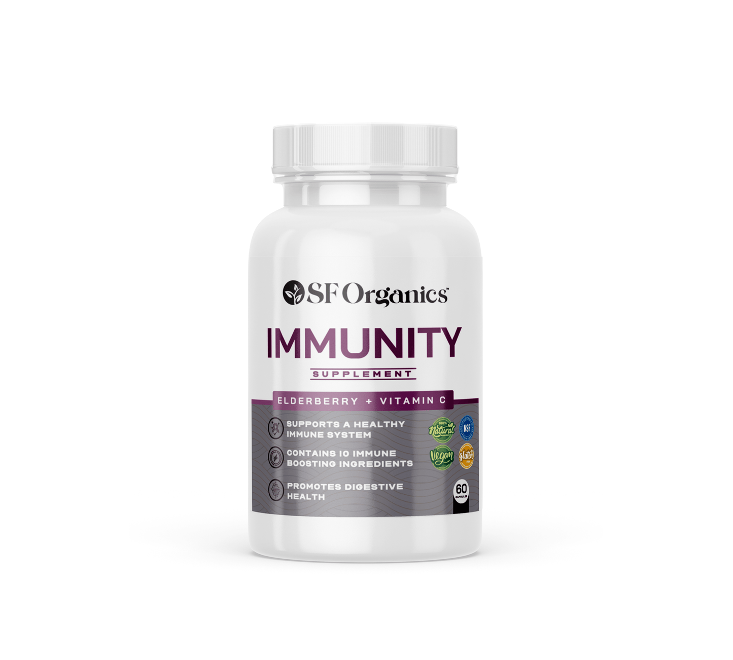 IMMUNITY Elderberry + Vitamin C (60 caps)